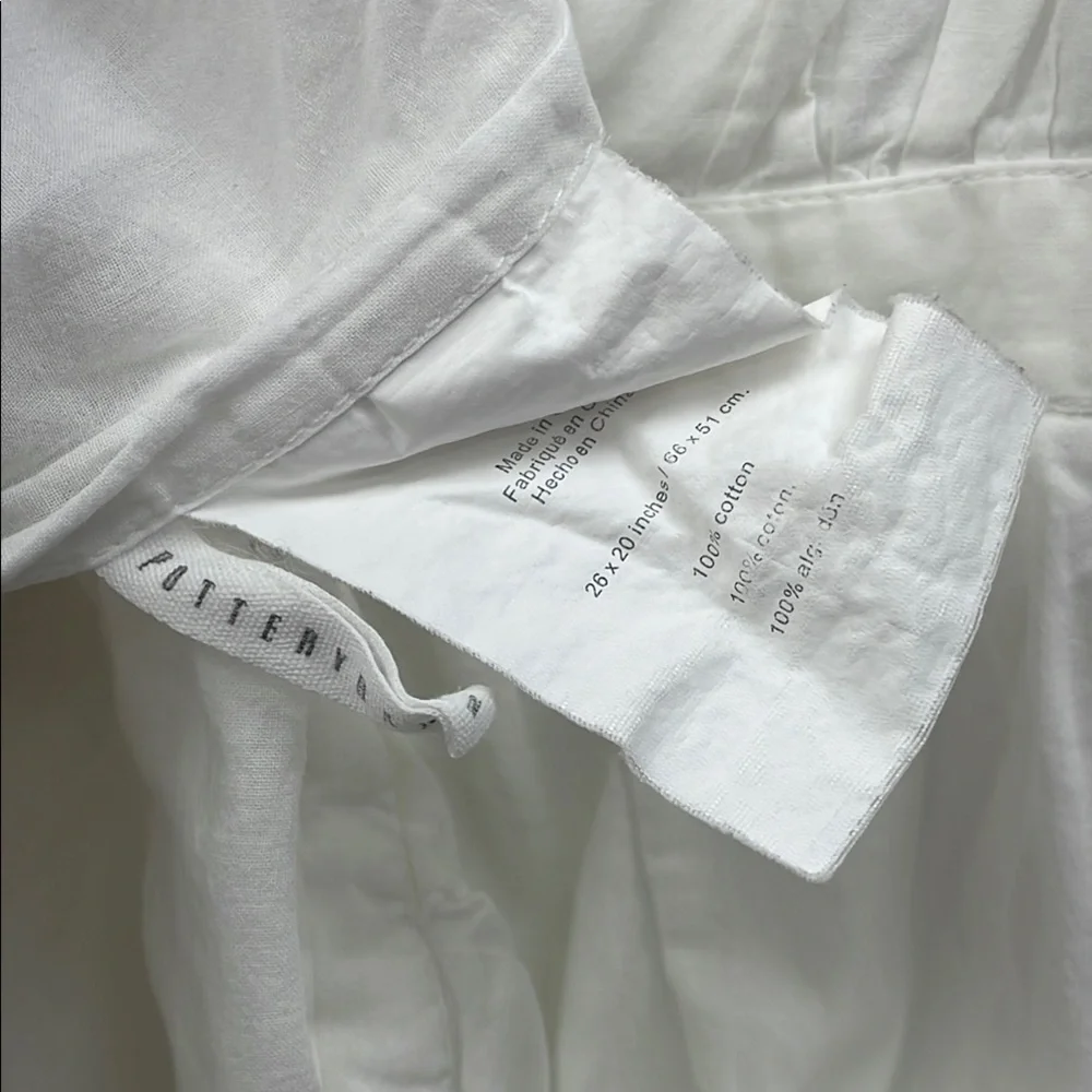 Pottery Barn Quilted Standard Sham Pullover Cover Cottage Decor White 26